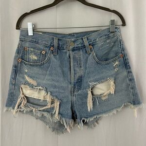Levi's High Waist Distressed Jean Shorts Women Waist 30